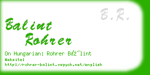 balint rohrer business card